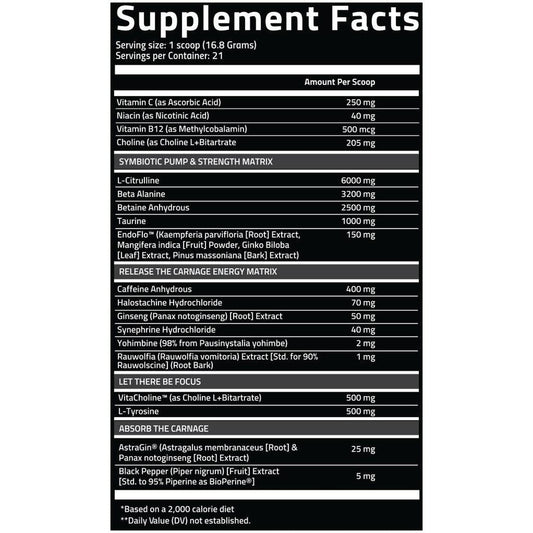 NutriFitt Carnage Pre-Workout
