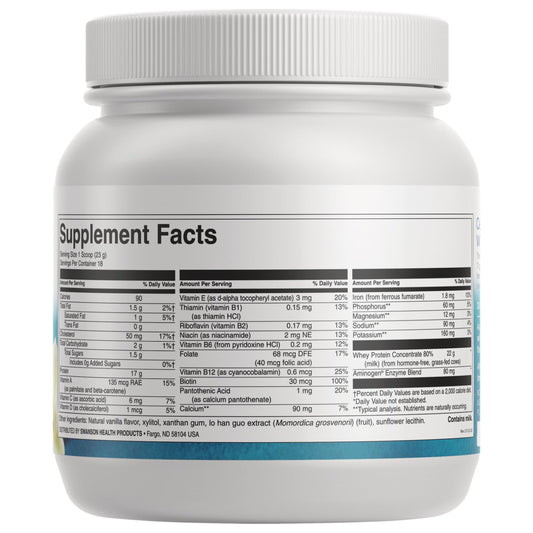 Certified rBGH-Free Grass-Fed Whey Protein Powder- Vanilla