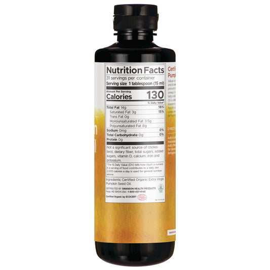 Certified Organic Pumpkin Seed Oil - Cold Pressed