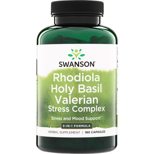 Rhodiola Holy Basil Valerian Stress Complex - 3-in-1 Formula