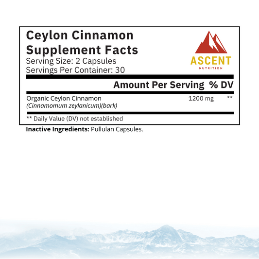 Organic Ceylon Cinnamon, 60 Capsules, 1200 mg
