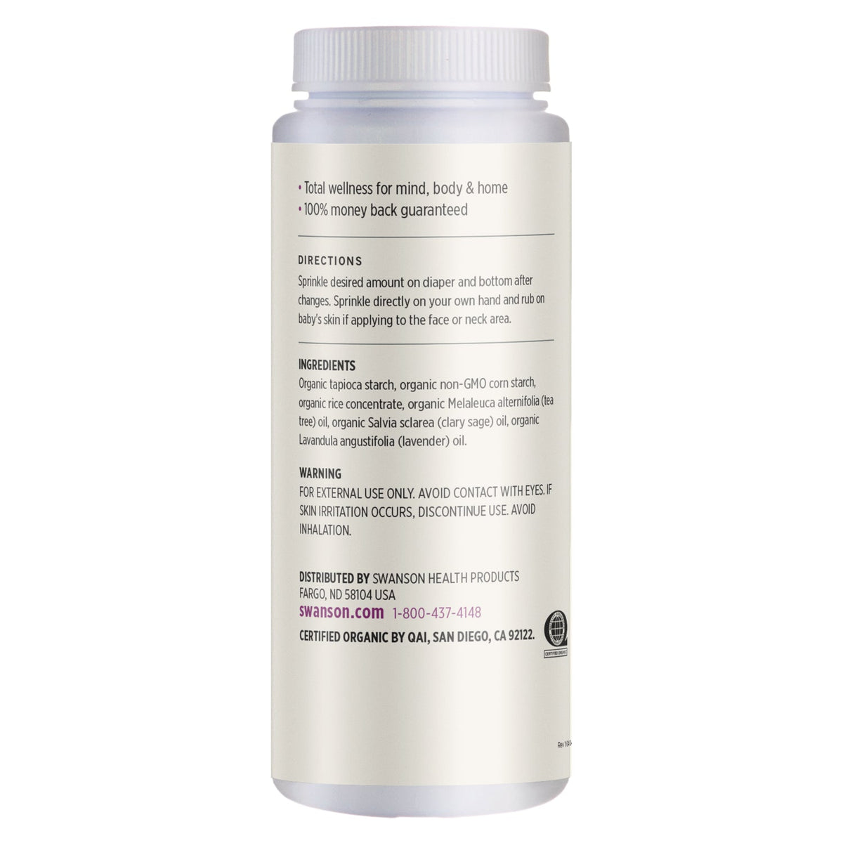 Certified Organic Baby Powder Talc Free - Lavender Scent