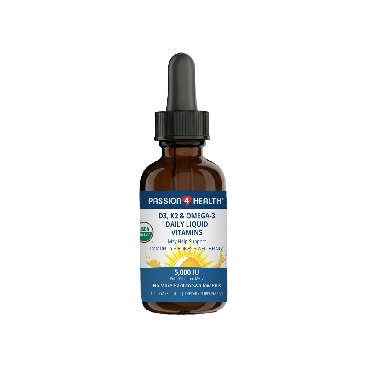 D3, K2 & Omega-3 Daily Liquid Vitamins