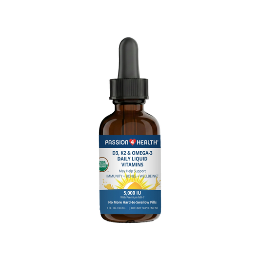 D3, K2 & Omega-3 Daily Liquid Vitamins