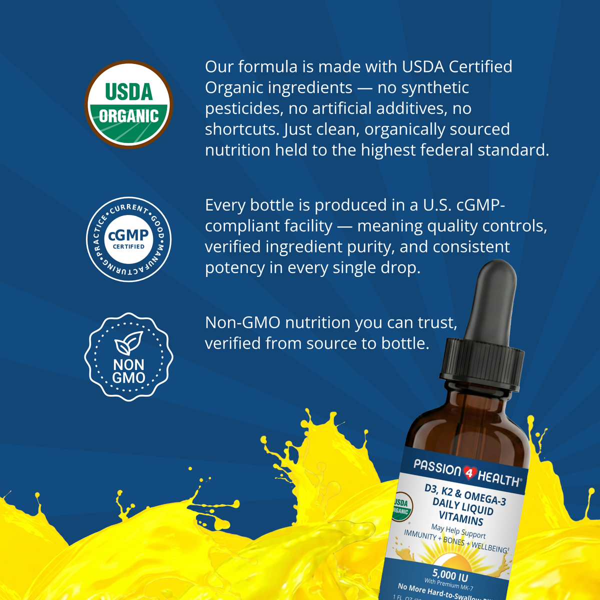 D3, K2 & Omega-3 Daily Liquid Vitamins