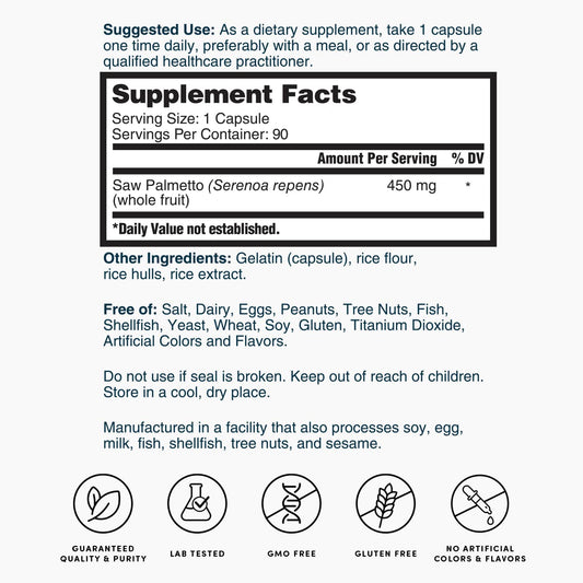 Nature’s Lab Saw Palmetto - 90 Capsules