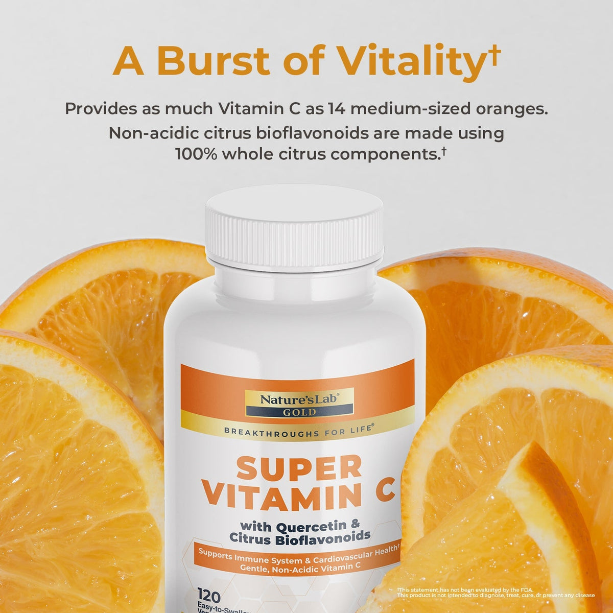 Nature's Lab Gold Super Vitamin C 1000 mg - 120 Capsules